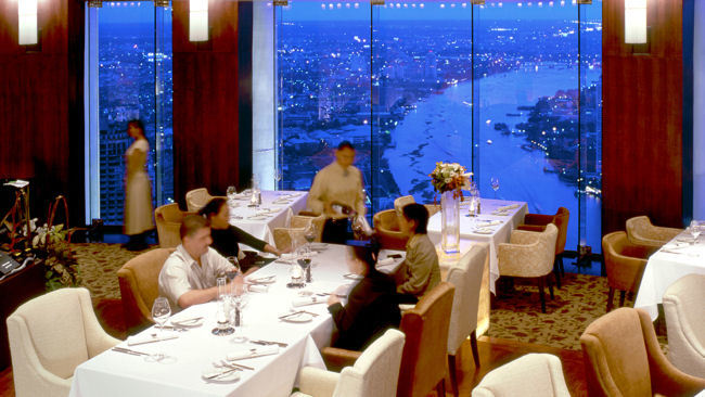Dining in the Sky at Bangkok's Mezzaluna at Tower Club at lebua