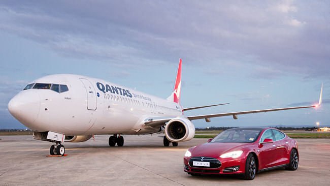 Qantas and Tesla Go Head-to-Head in Jet vs. Car Race