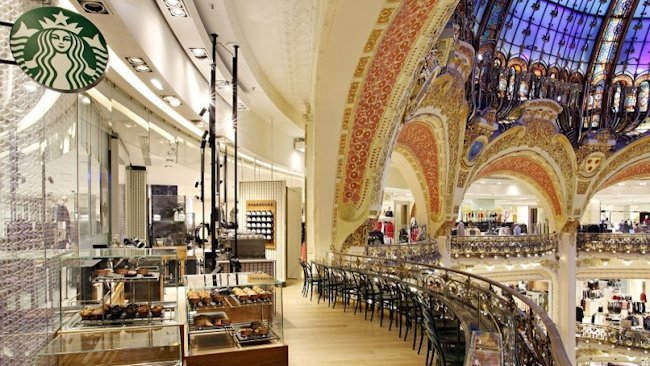 Starbucks Opens Store in Paris Fashion Institution Galeries Lafayette