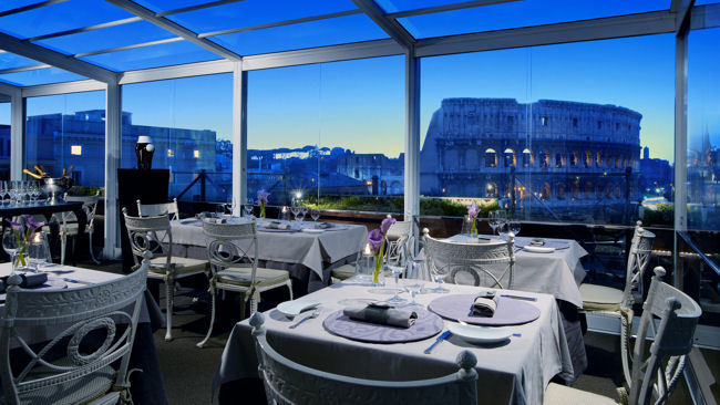 Palazzo Manfredi's Aroma Restaurant Offers Iconic Views of Rome's Colosseum