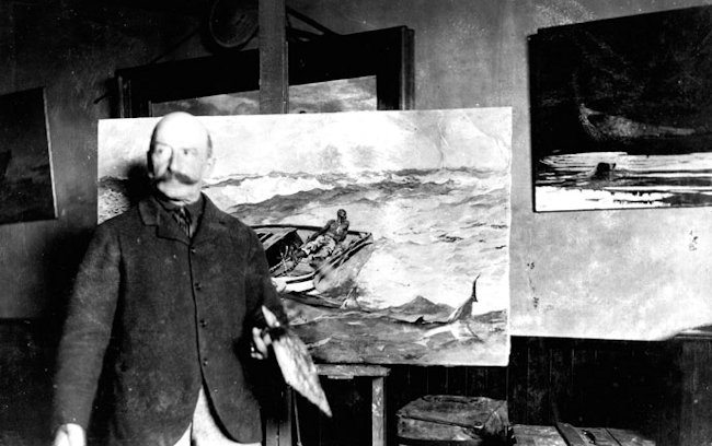Winslow Homer in his studio with the Gulfstream