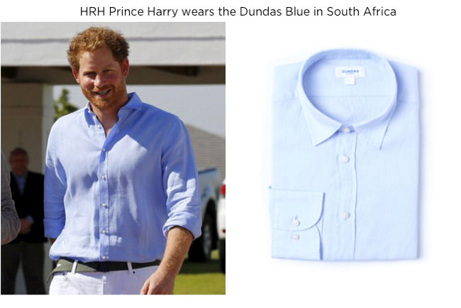 Prince Harry Dundas blue shirt