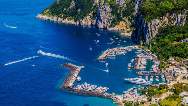 Capri harbor aerial