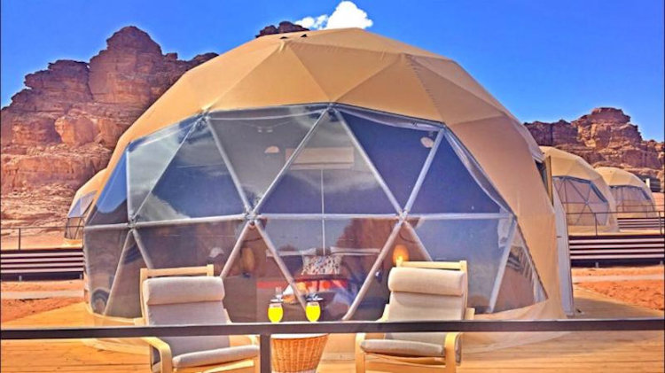 glass dome hotel room