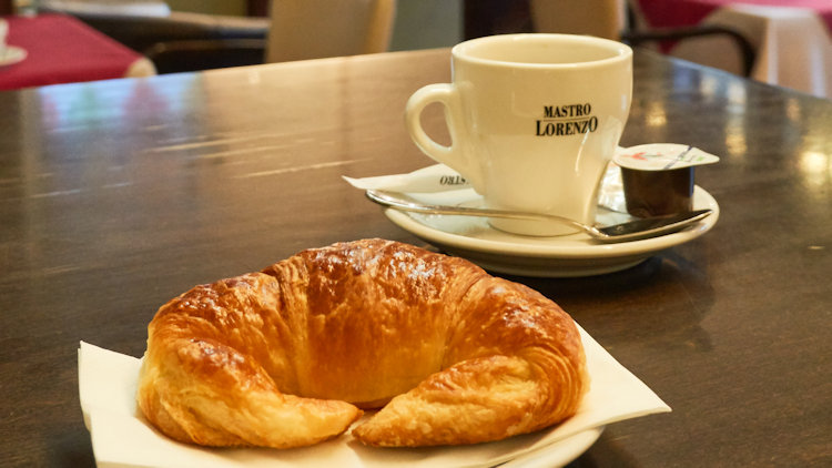 coffee and croissant in Geneva