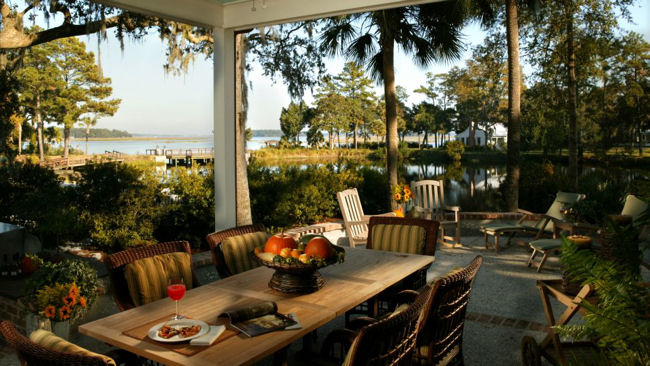 The Inn at Palmetto Bluff dining patio