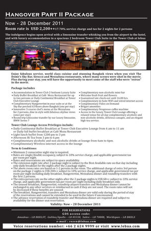 Bangkok's lebua Hotels Offer The Hangover Part II Travel Package