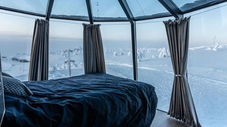 Sleep in a Glass Igloo Frozen into a Glacier in a Private Iceland Holiday