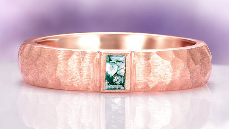 Moss Agate Wedding Rings: Bringing Nature to the Band