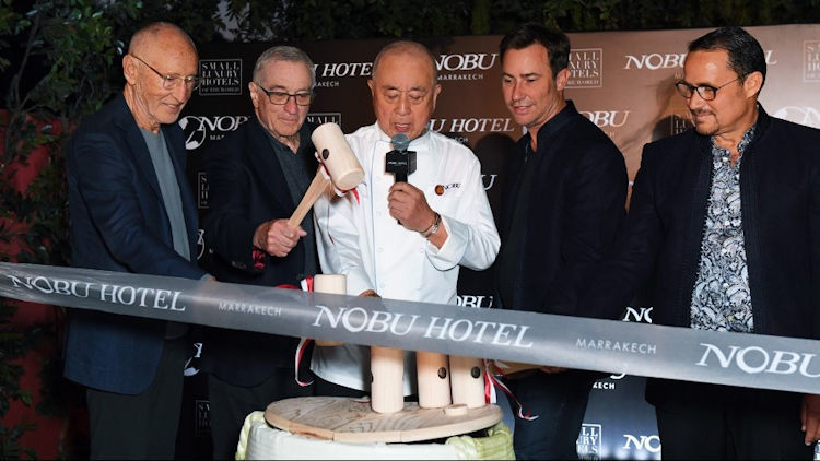 Nobu Founders Celebrate Sake Ceremony at Nobu Hotel Marrakech