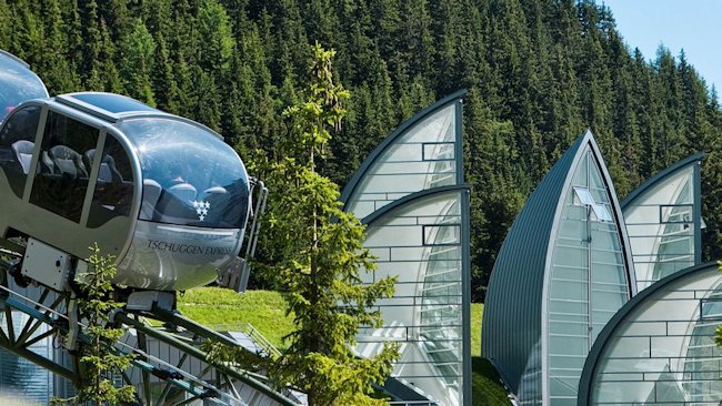 Sports Cars in the Swiss Mountains at Tschuggen Grand Hotel