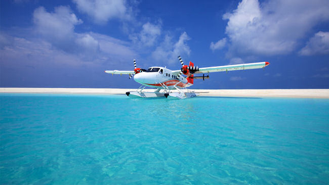 Seaplane Surfing at the Luxe Private Island Gili Lankanfushi, Maldives 