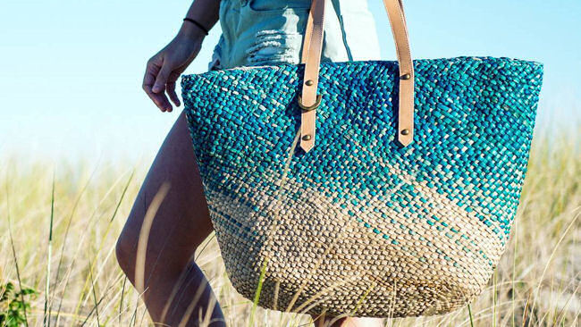 BEACH'D Sustainable Seagrass and Cotton Beach Totes - 77444