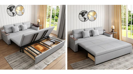 How to Create a Boutique-Hotel Guest Room With a Sleeper Couch and Smart Storage