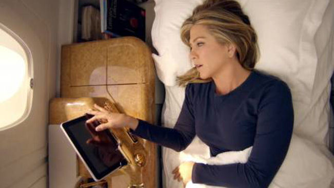 Jennifer Aniston Stars in Emirates A380 Ad 