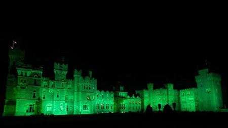 Ashford Castle Turns Green for St. Patrick's Day