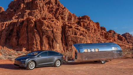 Bowlus Electric Luxury RV Posts Leading Towing Range With Tesla SUV