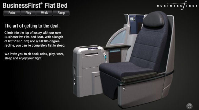 Continental Airlines Installs New Flat-Bed BusinessFirst Seats