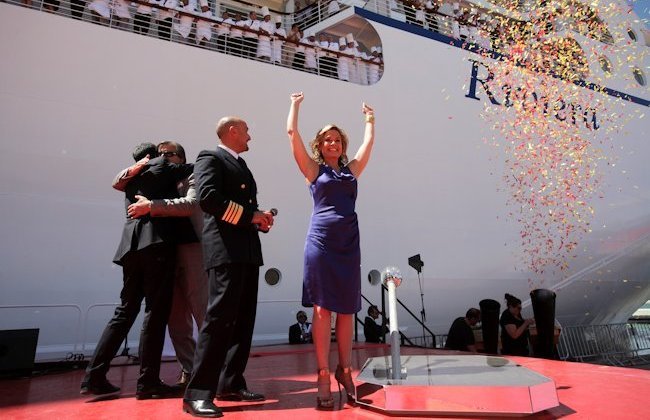 Cat Cora Christens Oceania Cruises' New Ship Riviera in Barcelona