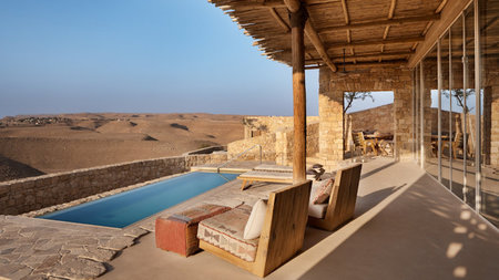 First Glimpse of the Desert Colors & Dunescape at Six Senses Shaharut in Israel