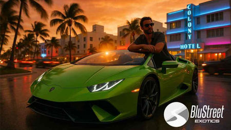 Cruising Ocean Drive in a Rental Lamborghini Miami Journey