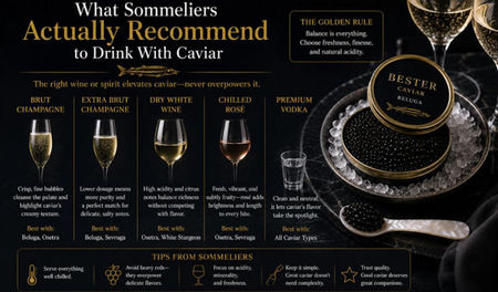 What Sommeliers Actually Recommend to Drink With Caviar (And Why Most People Get It Wrong)