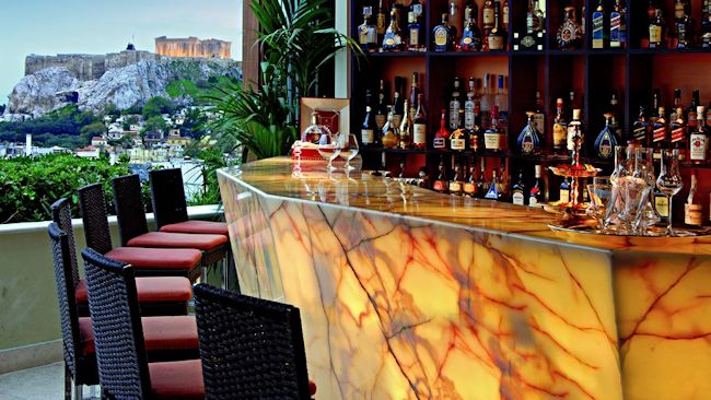 Grande Bretagne Acropolis view rooftop bar