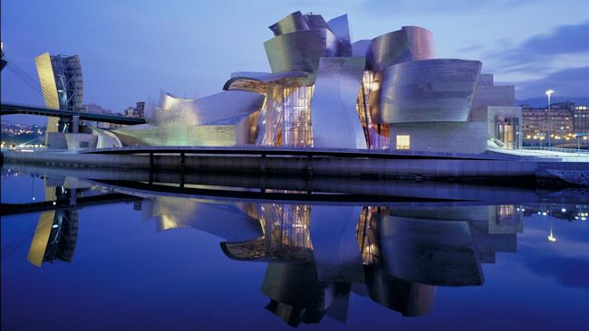 Guggenheim museum Bilbao night view