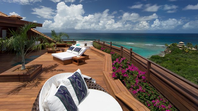 Necker Island Great House master bedroom terrace