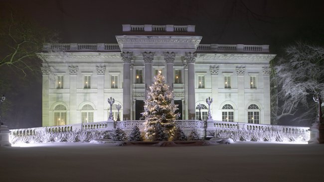 Marble House, Newport, RI winter night