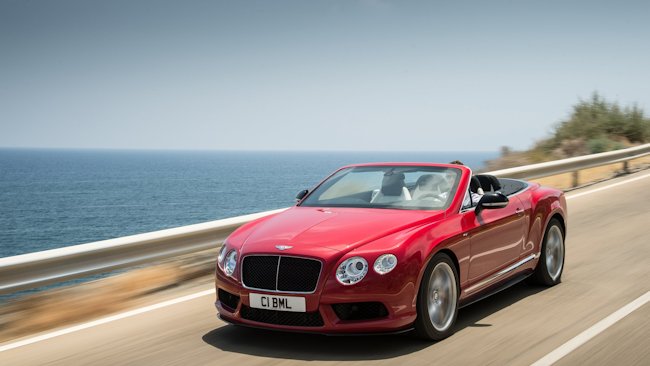 Bentley red convertible