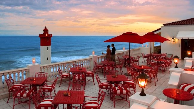 The Oysterbox terrace sunset Durban South Africa