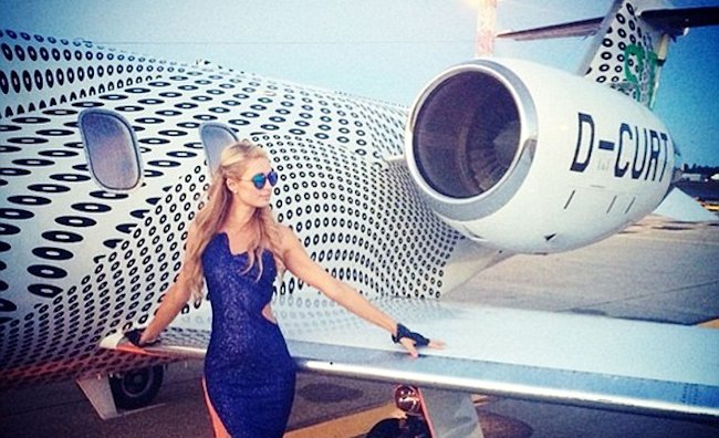Paris Hilton private jet Ibiza