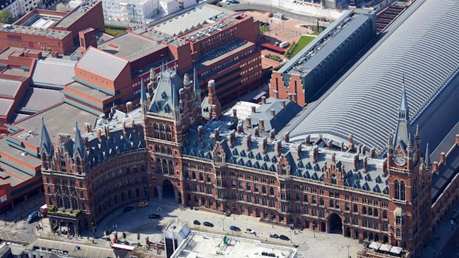 St. Pancras train station aerial