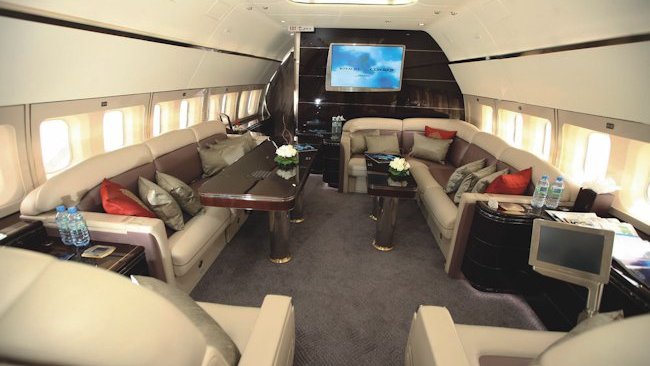 Sandy Lane jet interior