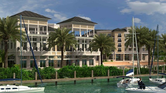 The Wyndham Grand Jupiter at Harbourside Place marina