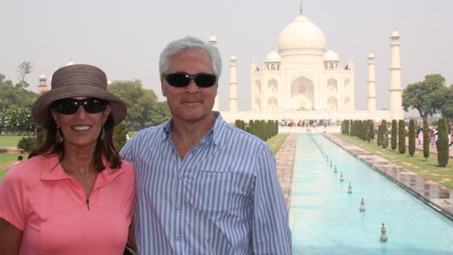 Deb and Bob Abraham at the Taj Mahal