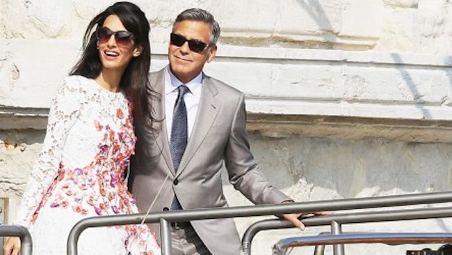 George Clooney and Amal Alamuddin in Venice for wedding
