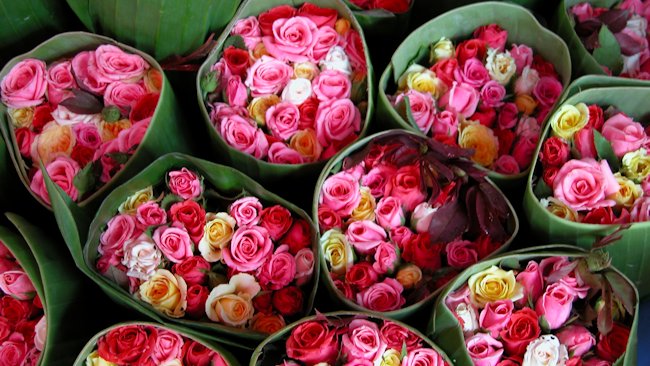 Roses In Banana Leaves