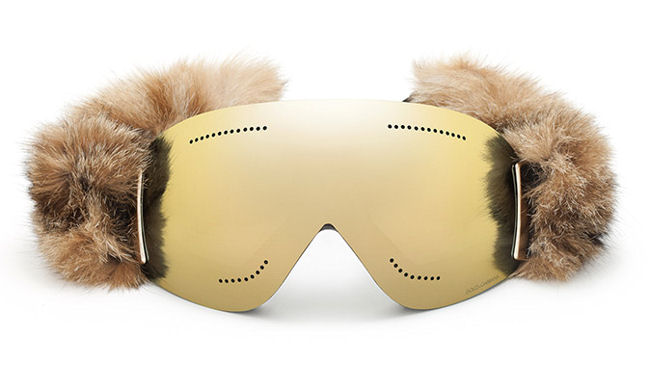 Dolce & Gabbana - Mirrored Fur Ski Goggles Mask Sunglasses BI0759 Green Gold