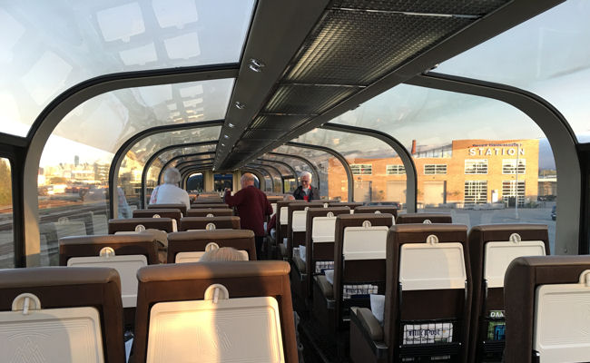 GoldLeaf glass-domed rail car