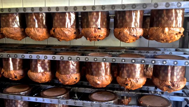 Chocolates and Panettone on a cooling rack