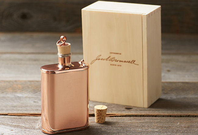 Jacob Bromwell copper flask and case