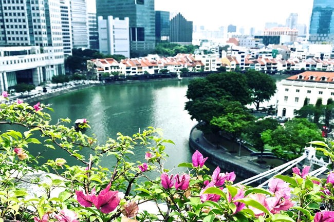 Fullerton Hotel balcony view