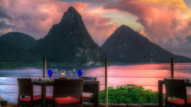 Jade Mountain sunset