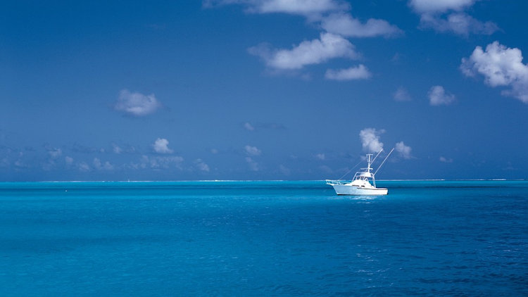 boat blue water