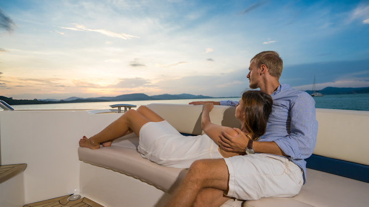 couple on yacht