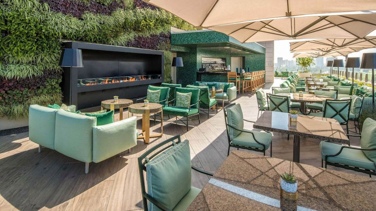 Waldorf Astoria Beverly Hills rooftop terrace