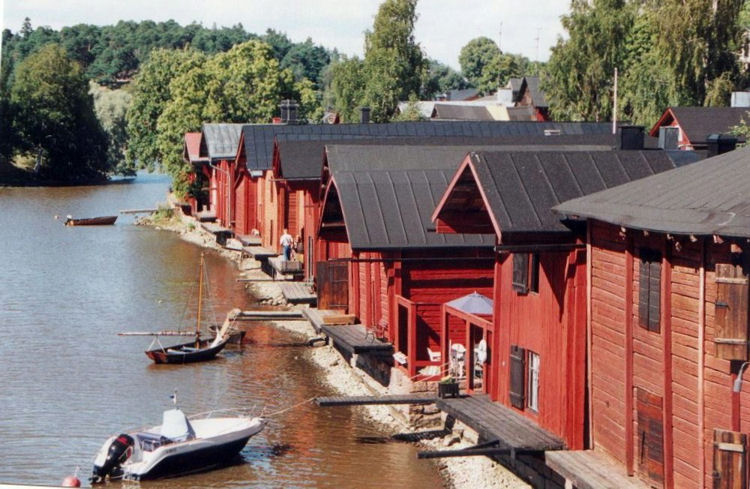 Finland wooden boathouses