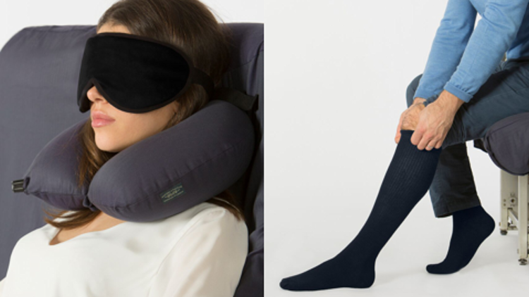 Masters of Mayfair travel mask, socks and pillow